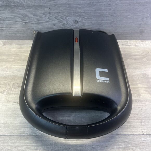 CHEFMAN 4 Slice Ceramic WAFFLE MAKER Black TESTED Used Once - Picture 3 of 13